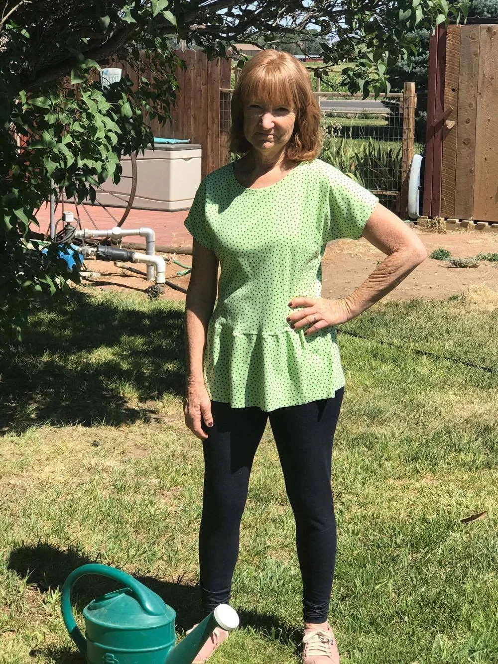 Adding a ruffle peplum and hem to a simple knit tee sewing pattern